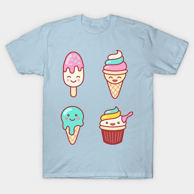 Ice Cream Emoji Medley #1 T-Shirt by lightsonfire